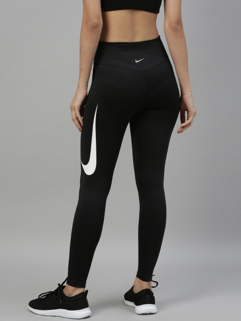 

Nike Women Black Solid Cropped NK TGHT 7_8 SWSH Dri-FIT Running Tights