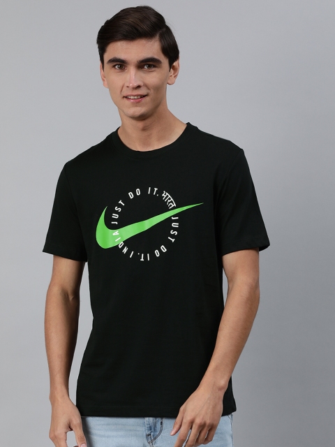 

Nike Men Black Printed Round Neck NSW INDIA COUNTRY Pure Cotton T-shirt
