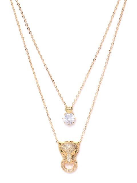 

DIVA WALK EXCLUSIVE Gold-Plated Stone-Studded Layered Necklace