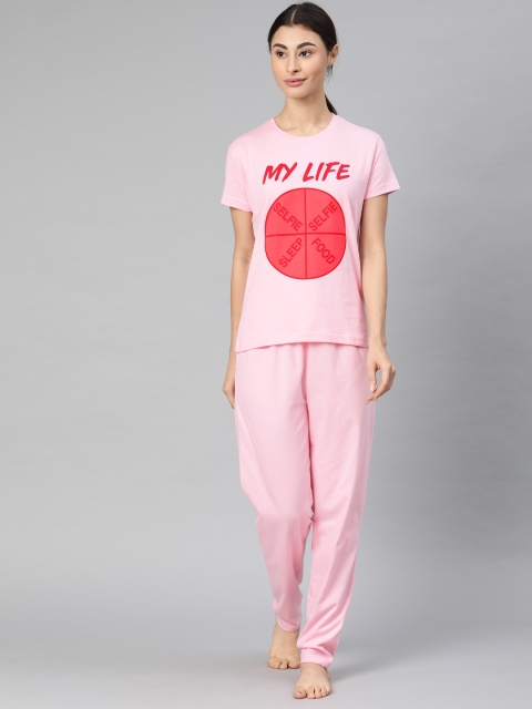 

QUARANTINE Women Pink Printed Night suit