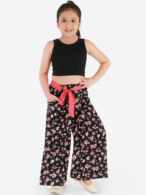 

naughty ninos Girls Black & Red Solid Top with Palazzos
