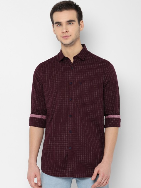 

Allen Solly Men Maroon Slim Fit Printed Casual Shirt