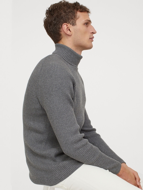 

H&M Grey Polo-Neck Jumper Muscle Fit