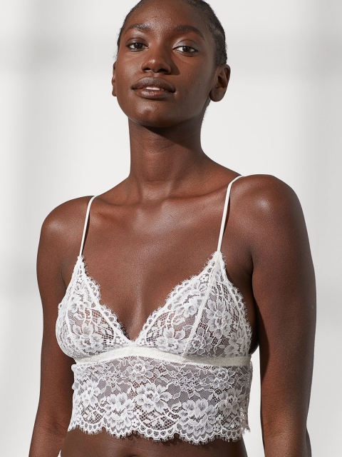 

H&M Women White Soft Lace Bra 0896757003