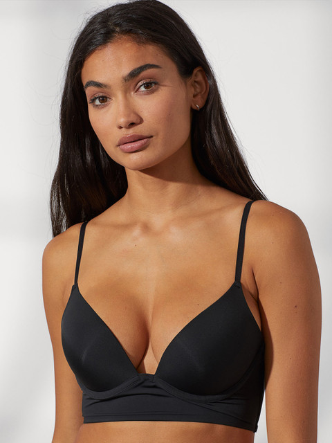 

H&M Women Black Solid Push-Up Bralette 0906689001