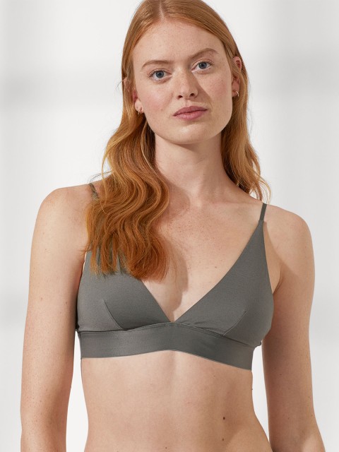 

H&M Women Green Solid Padded Modal-Blend Bra 0858918007