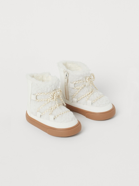 

H&M Girls White Warm-Lined Boots