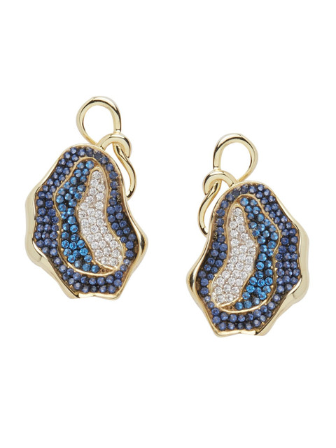 

shaze Gold-Plated & Blue Drop Earrings