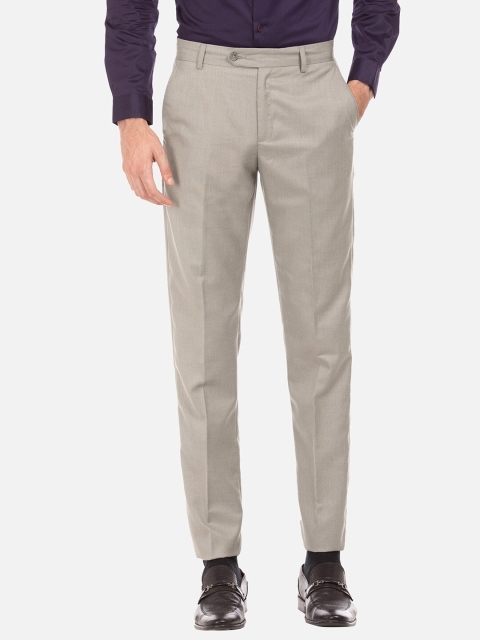 

Excalibur Men Grey Slim Fit Solid Formal Trousers