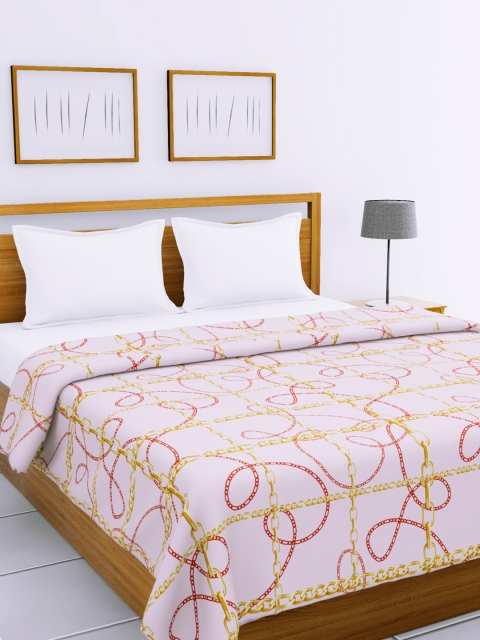 

BIANCA Pink & Gold-Toned Abstract AC Room 150 GSM Double Bed Comforter
