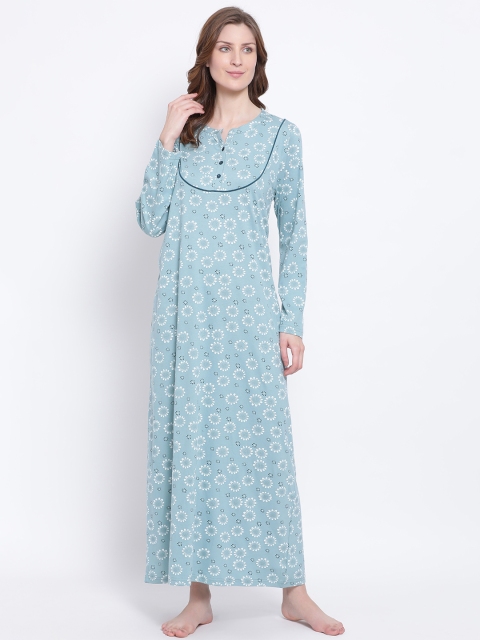 

Kanvin Blue Printed Nightdress