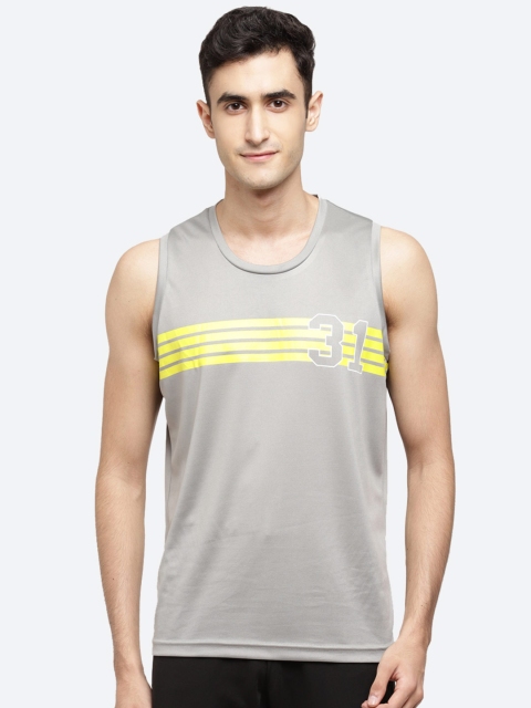 

SG Men Grey Striped Round Neck T-shirt
