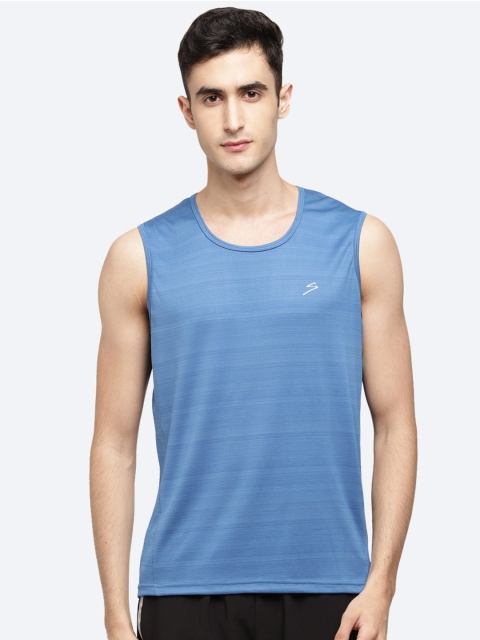 

SG Men Blue Solid Round Neck T-shirt