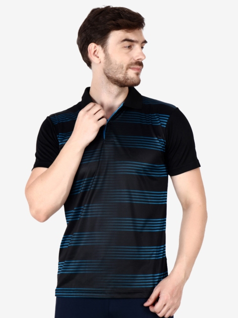 

SG Men Black Printed Mandarin Collar T-shirt