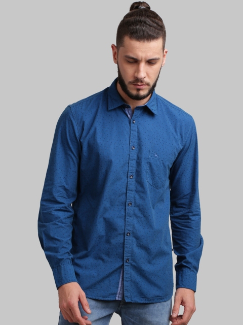 

Parx Men Blue Regular Fit Printed Casual Shirt