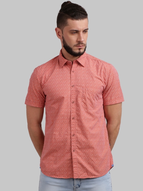 

Parx Men Orange Regular Fit Printed Casual Shirt