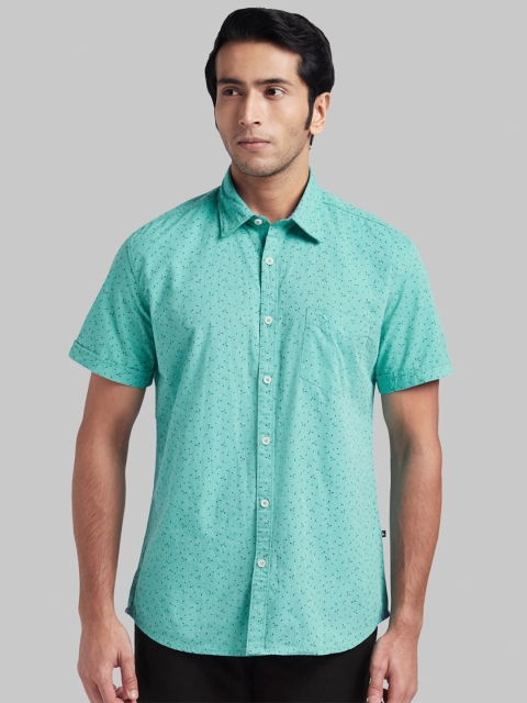 

Parx Men Green Regular Fit Printed Casual Shirt