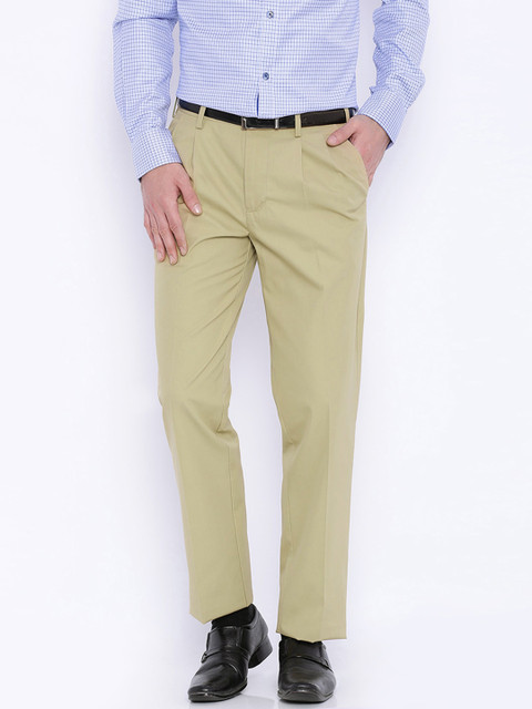 

Park Avenue Khaki Comfort Fit Formal Pleated Trousers
