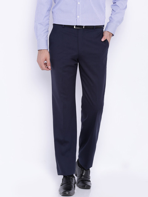 

Park Avenue Navy Slim Formal Trousers, Navy blue