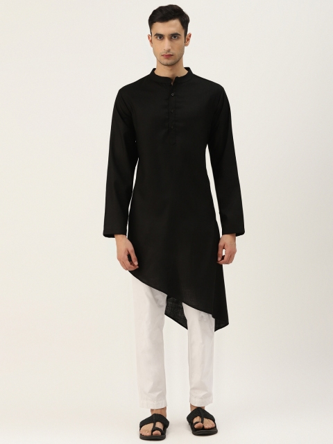 

Molly & Michel Men Black Solid Straight Kurta