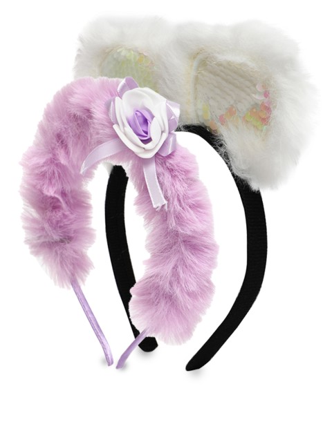 

LAIDA Girls Set of 2 Embellished Hairbands, Purple