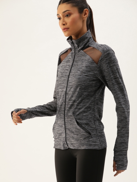 

Campus Sutra Women Grey Solid Windcheater Sporty Jacket