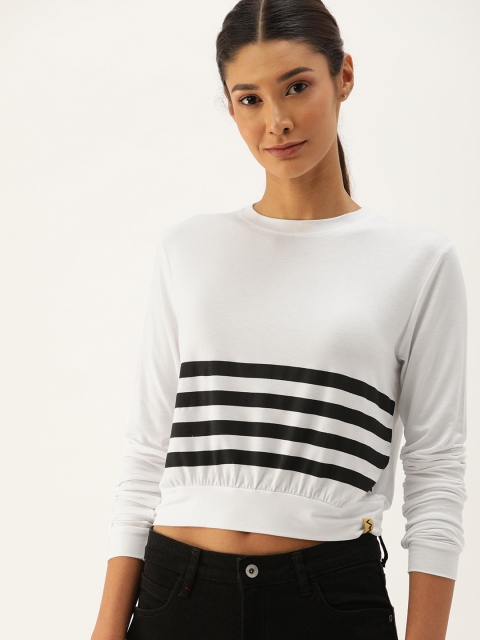 

Campus Sutra Women White Striped Top