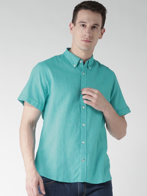 

Tommy Hilfiger Blue Linen Slim Casual Shirt