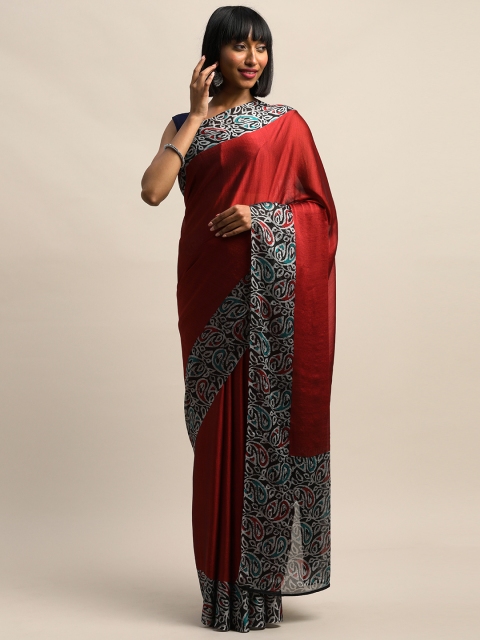 

Mirchi Fashion Red & Black Poly Chiffon Printed Bagh Saree