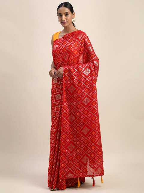 

Mirchi Fashion Maroon Supernet Printed Kota Saree