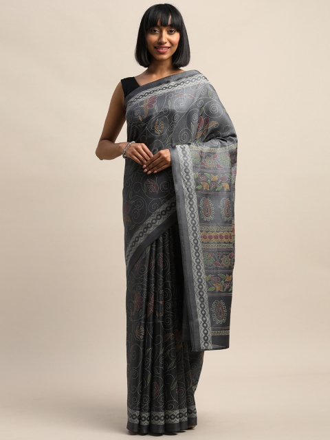 

Kalini Grey Printed Poly Silk Saree