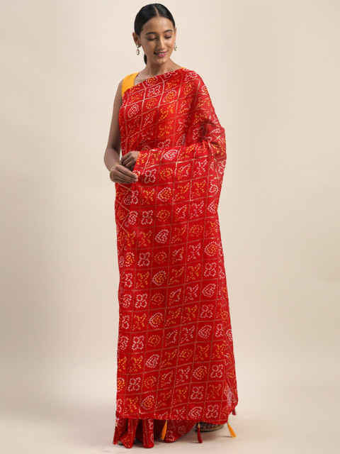 

Mirchi Fashion Maroon Supernet Printed Kota Saree