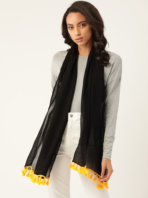 

Anekaant Women Black Solid Stole