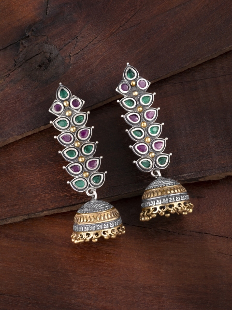 

Peora Antique Gold-Plated Handcrafted Floral Jhumkas