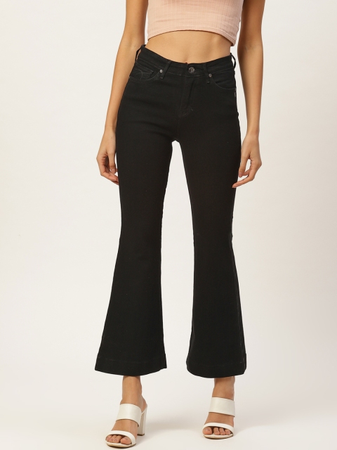 

Xpose Women Black Flared High-Rise Clean Look Stretchable Jeans