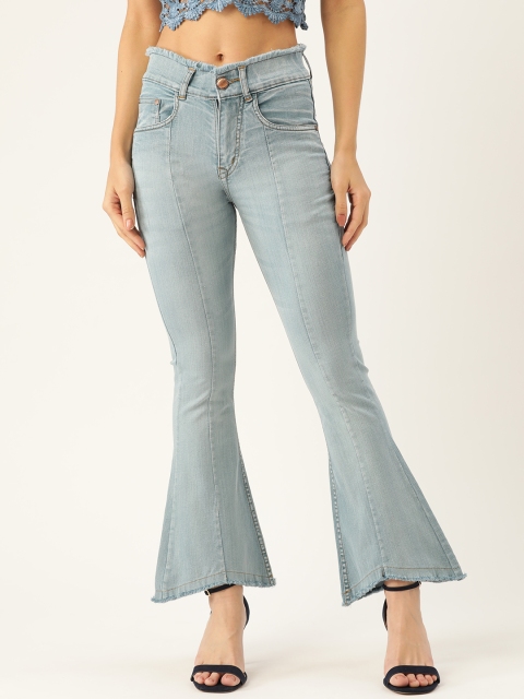 

PARIS HAMILTON Women Blue Flared Mid-Rise Clean Look Stretchable Jeans
