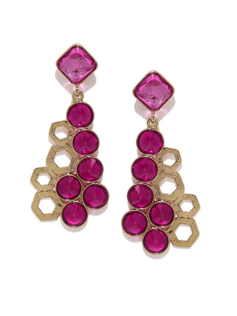 

Fida Pink & Gold-Toned Drop Earrings