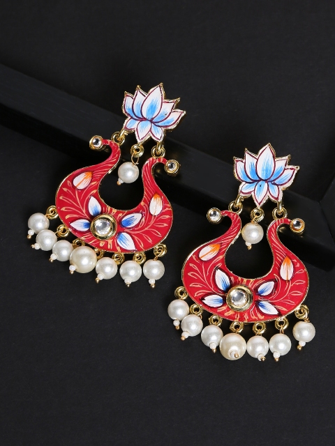 

OOMPH Gold-Plated & Blue Floral Chandbalis