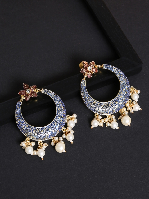 

OOMPH Gold-Plated & Blue Circular Chandbalis