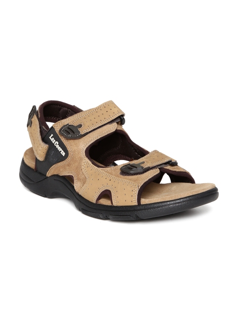 

Lee Cooper Men Camel Brown Leather Sandals
