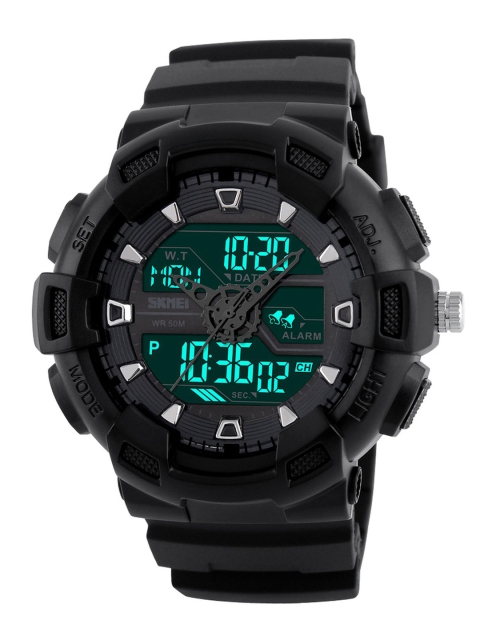 

Skmei Men Black Analogue and Digital Watch 1189