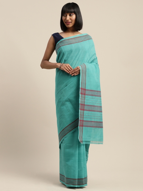 

APCO Sea Green Pure Cotton Solid Narayan Peth Sustainable Saree
