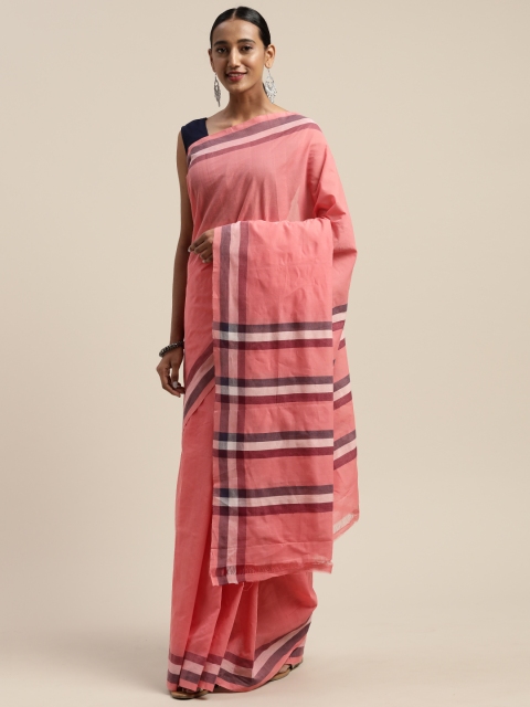 

APCO Pink Pure Cotton Solid Narayan Peth Saree