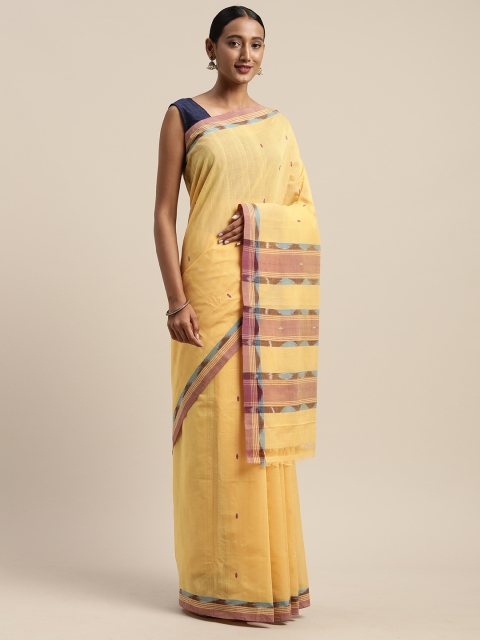 

APCO Yellow Pure Cotton Woven Design Narayan Peth Sustainable Saree