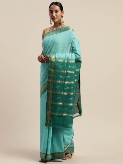 

APCO Sea Green Solid Pure Cotton Sustainable Saree