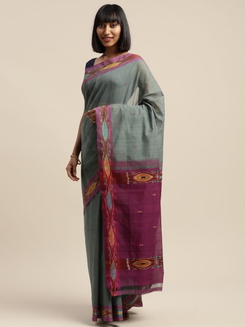 

APCO Grey Woven Design Pure Cotton Sustainable Saree