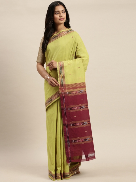 

APCO Green & Maroon Pure Cotton Woven Design Sustainable Saree