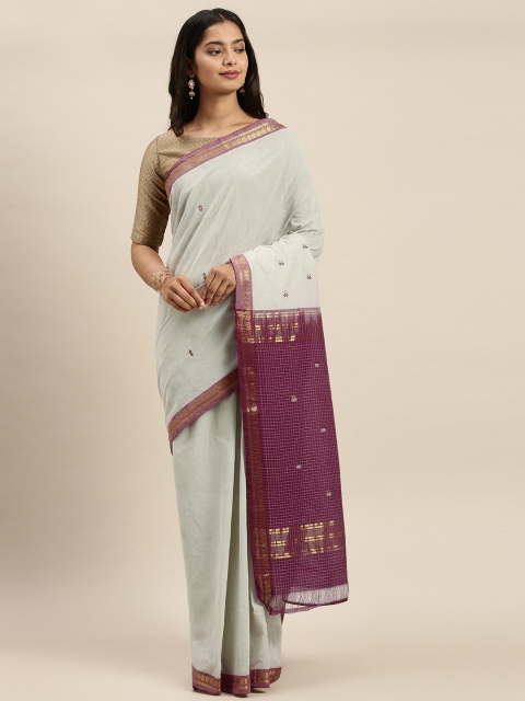 

APCO Off-White Woven Design Pure Cotton Sustainable Saree