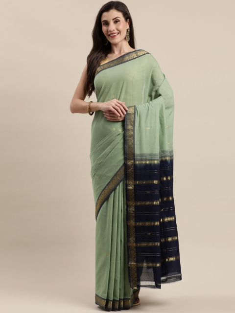 

APCO Lime Green Solid Pure Cotton Saree