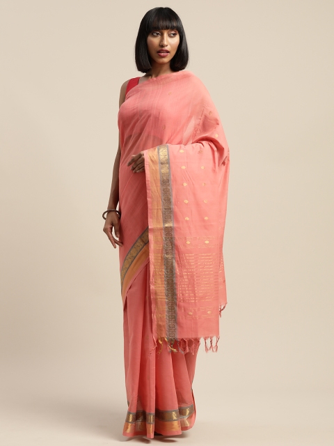 

APCO Pink & Gold-Toned Pure Cotton Woven Design Sustainable Saree